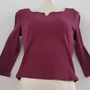 Daily Special ribbed dark purple top